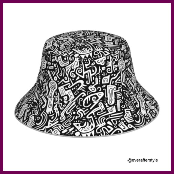 Reversible Fisherman Bucket Hat Double Sided Sun Protection Polyester